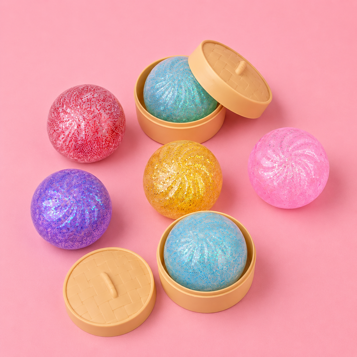 Mini Glitter Dumpling Squishy